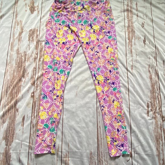 LuLaRoe Pants - Lularoe womens floral spring leggings-purple-T&C
